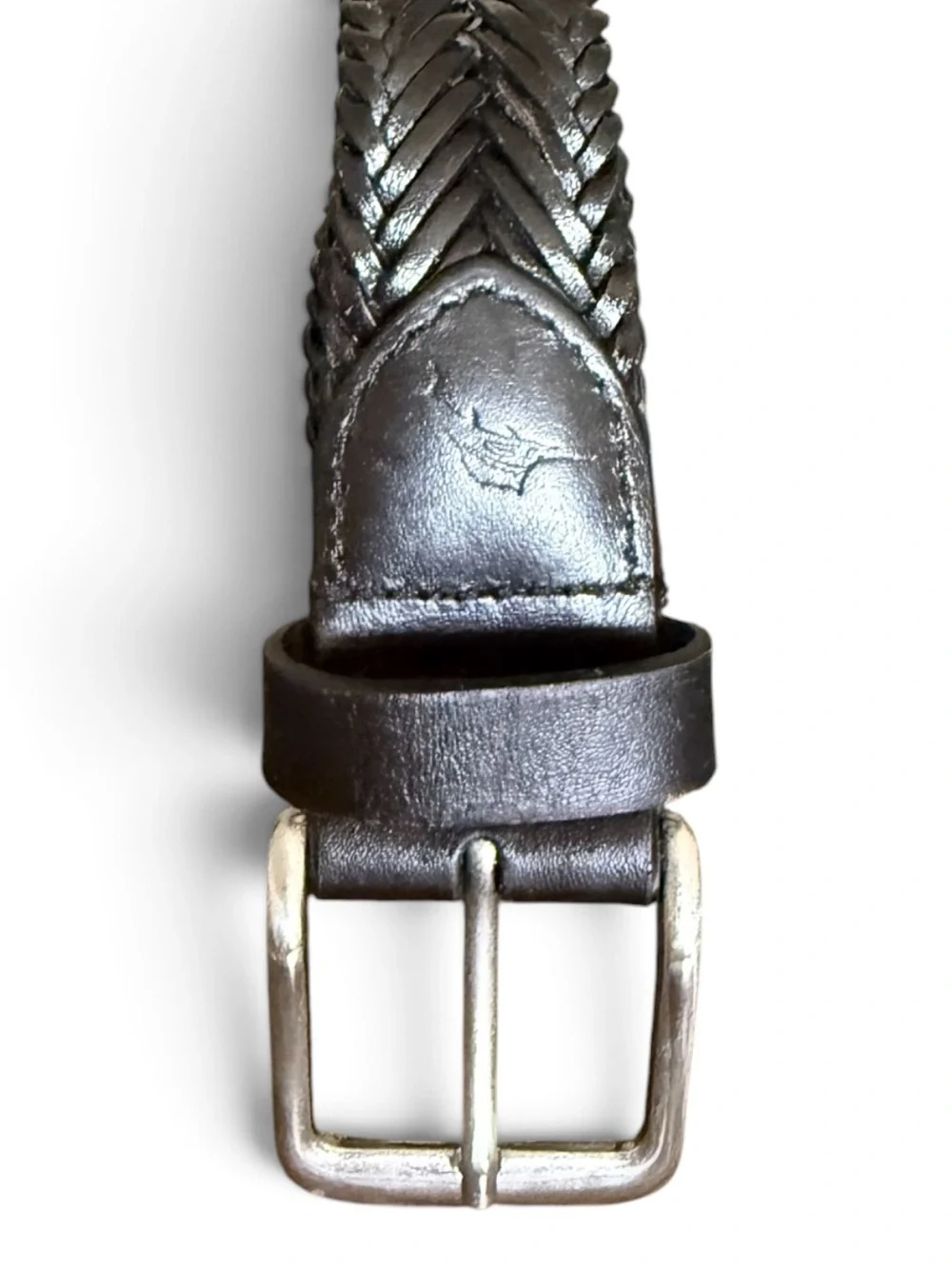 Tommy Bahama | Women’s Black Braided Leather Stretch Belt w/ Marlin Logo